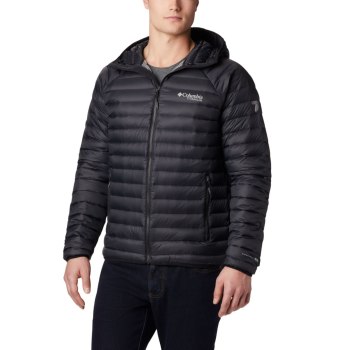 Columbia Alpha Trail Hooded Down, Chamarras Negros Para Hombre | 912534-JAN